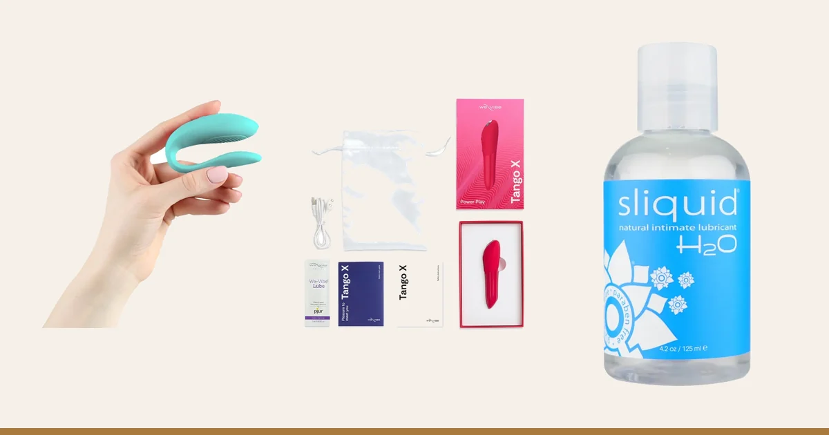 We-Vibe Sync Lite, We-Vibe Tango X and Sliquid H2O.