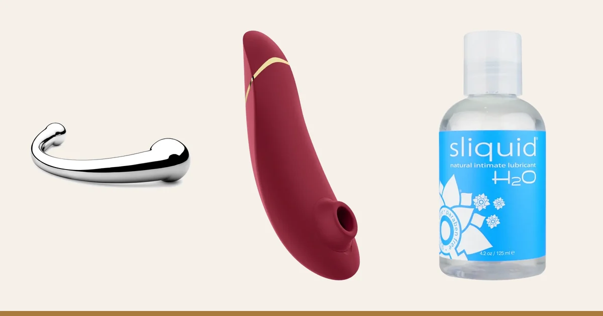 njoy Pure Wand, Womanizer Premium 2 and Sliquid H2O.