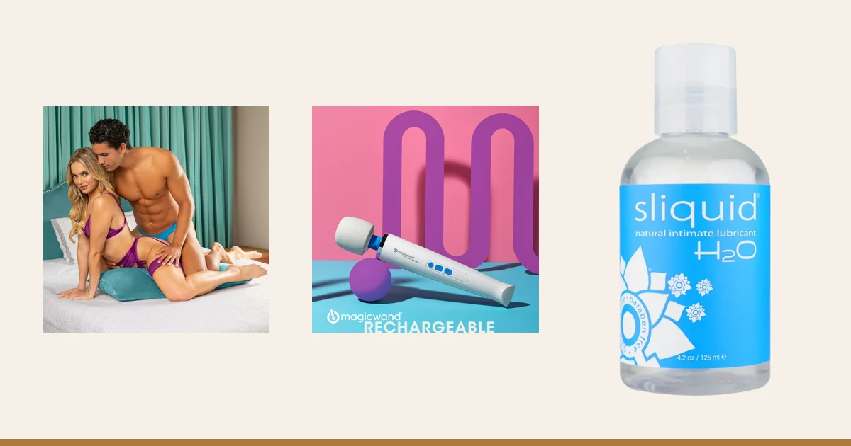 Liberator Humphrey, Magic Wand Rechargeable and Sliquid H2O.