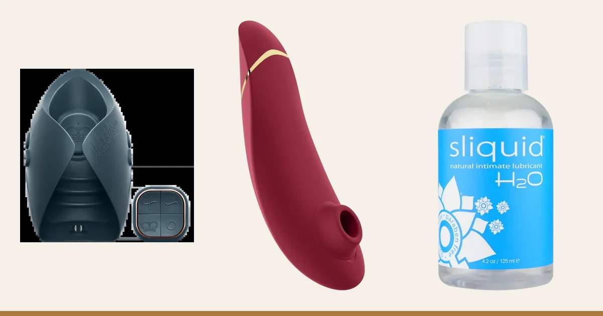 Hot Octopuss Enhanced Pulse Duo, Womanizer Premium 2 and Sliquid H2O.