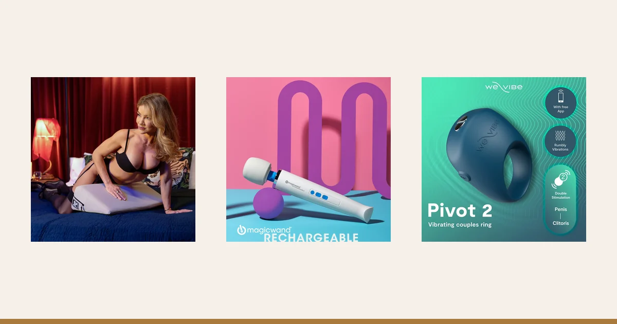 Liberator Wedge, Magic Wand Rechargeable and We-Vibe Pivot 2.