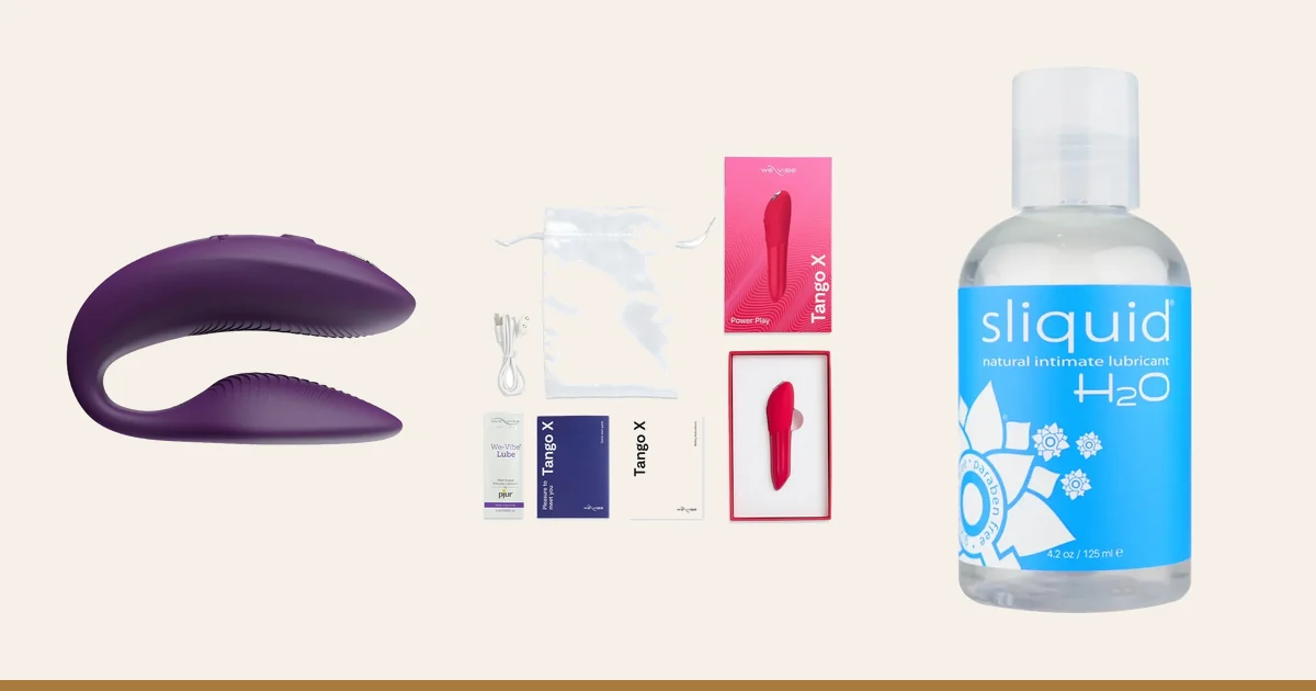We-Vibe Sync 2, We-Vibe Tango X and Sliquid H2O.