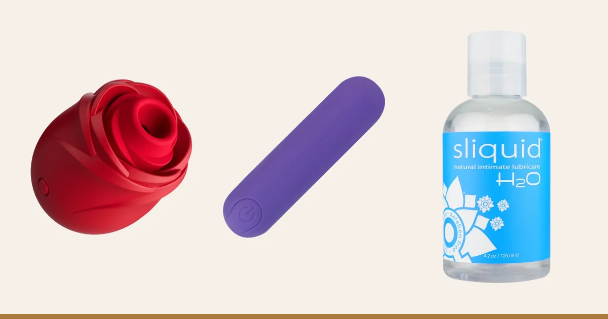 Womanizer Rose, PowerBullet Essential and Sliquid H2O.