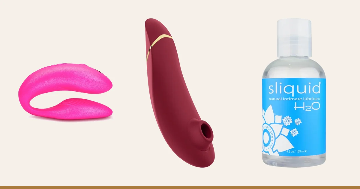 We-Vibe Chorus, Womanizer Premium 2 and Sliquid H2O.