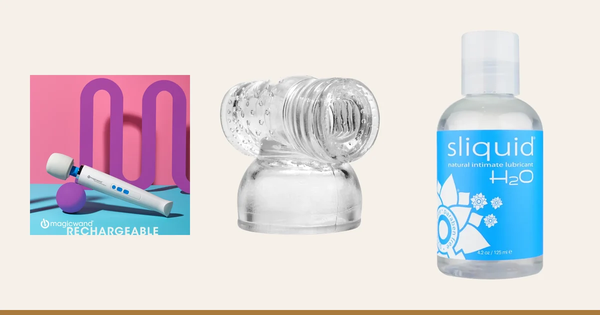 Magic Wand Rechargeable, Wand Essentials Hummingbird and Sliquid H2O.