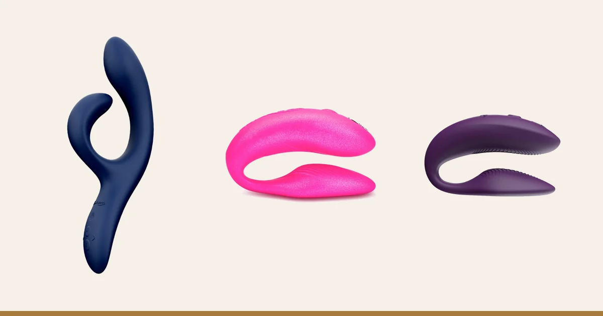 We-Vibe Nova 2 rabbit next to a We-Vibe Chorus wearable.