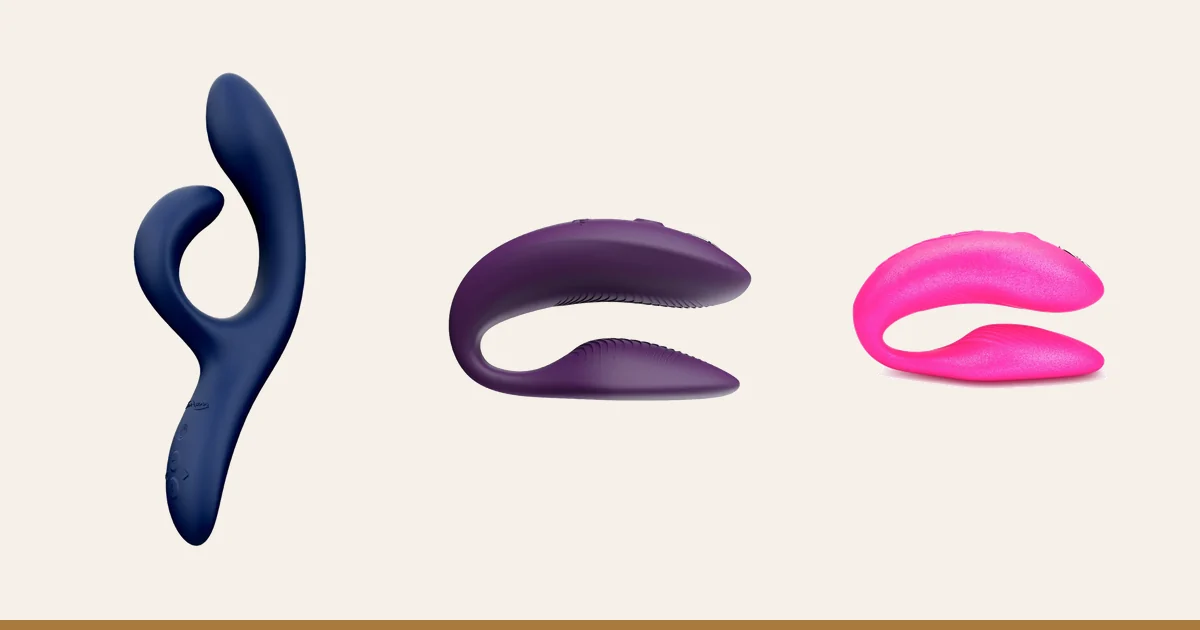 We-Vibe Nova 2 next to a We-Vibe Sync 2 wearable.