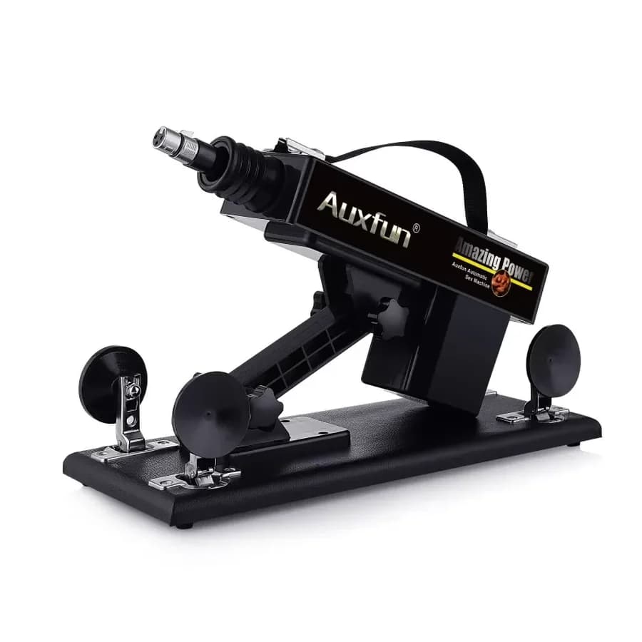 Auxfun Basic thrusting sex machine with suction feet and a 3XLR connector.