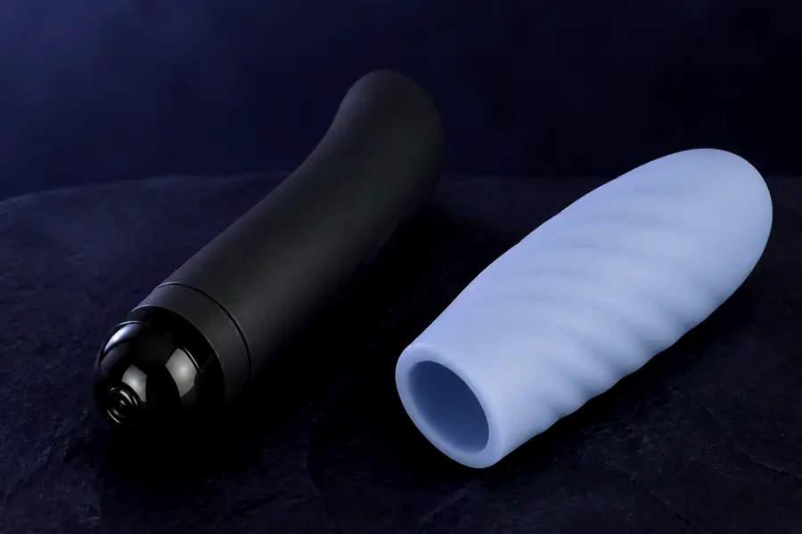 Studio shot of a soft sleeve-like toy. Warning example for porous realistic materials, not a buy link.