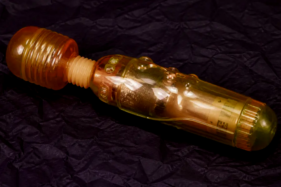 Warning photo for unlabeled jelly strap-on kits. Not a product to buy.