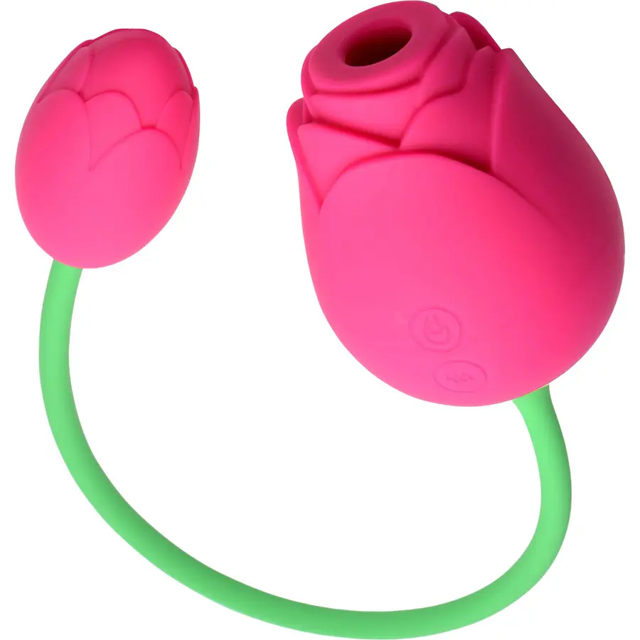 Bloomgasm Rose Duet paired rose stimulators on a cord.