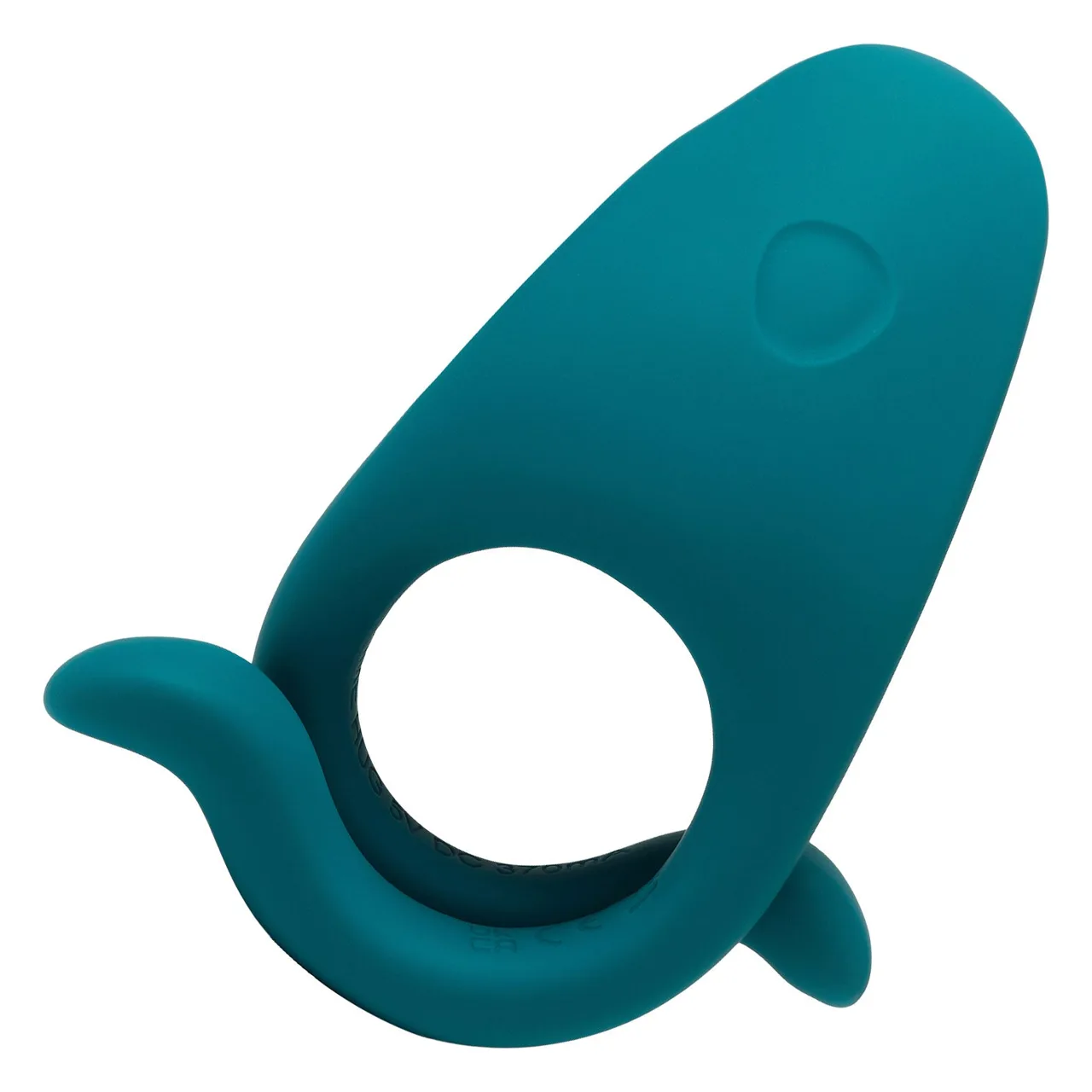 Dame Hug vibrating silicone couples cock ring in teal.