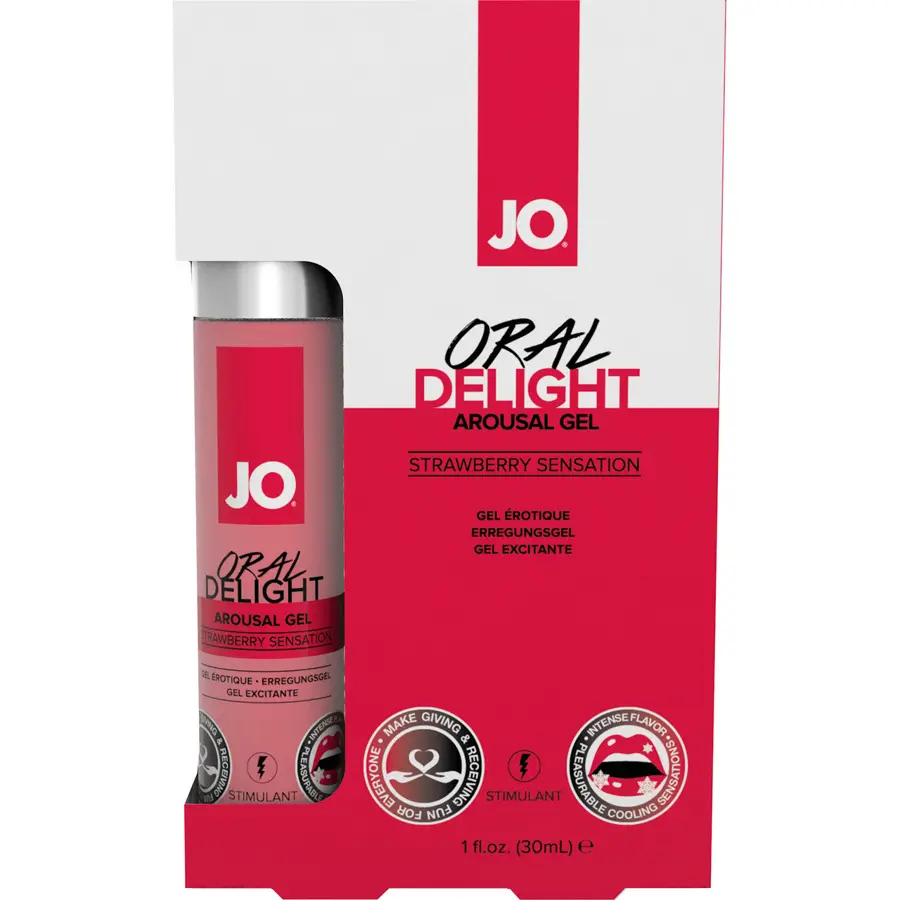 JO Oral Delight Arousal Gel Strawberry Sensation, 1 oz.