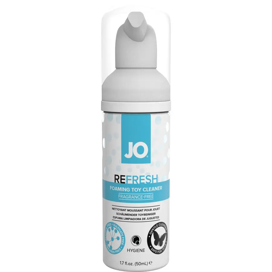 JO Refresh fragrance-free foaming toy cleaner 1.7 fl oz.