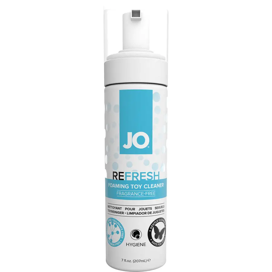 JO Refresh fragrance-free foaming toy cleaner 7 fl oz.