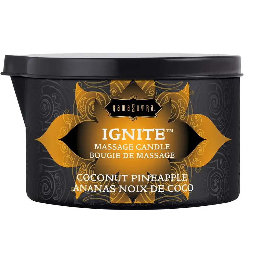 Kama Sutra Ignite massage oil candle, Coconut Pineapple, 6 oz.