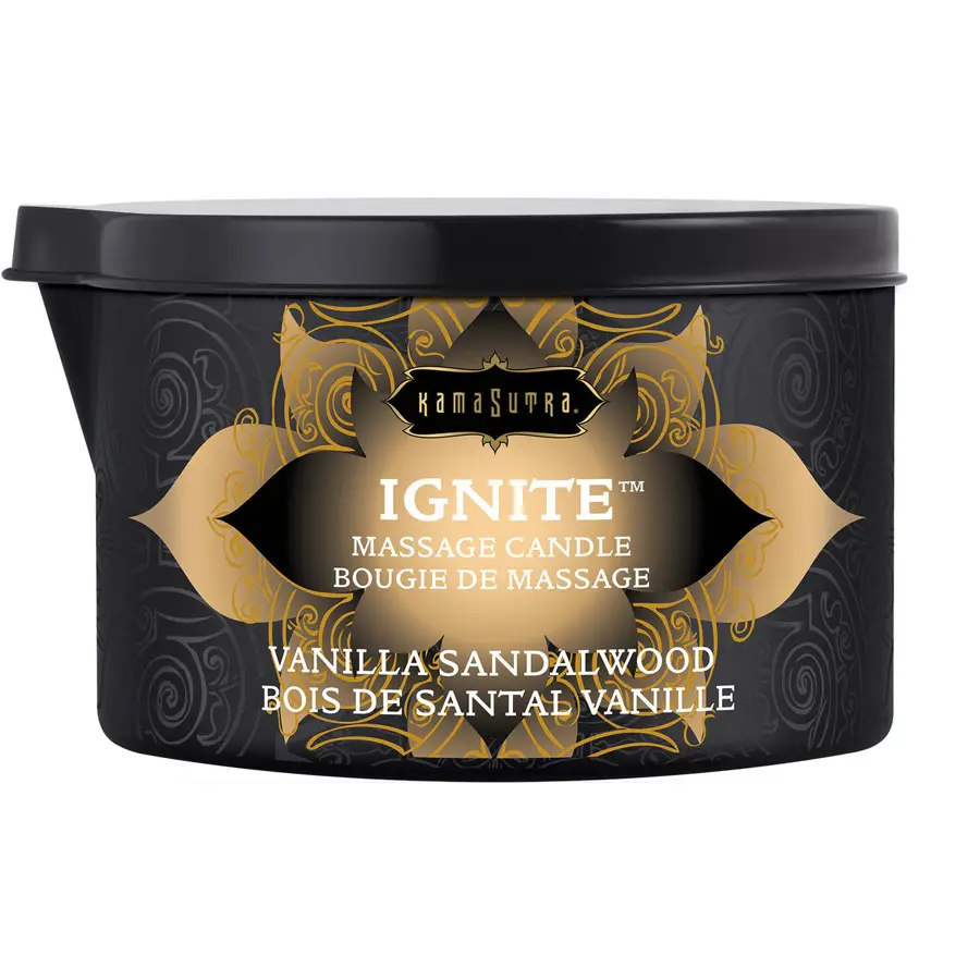 Kama Sutra Ignite massage oil candle, Vanilla Sandalwood, 6 oz.