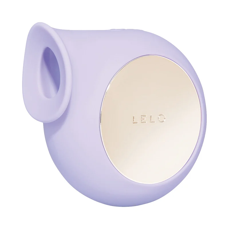 Official LELO Sila in lilac. Sonic clitoral stimulator with a wide, soft mouth, on white.