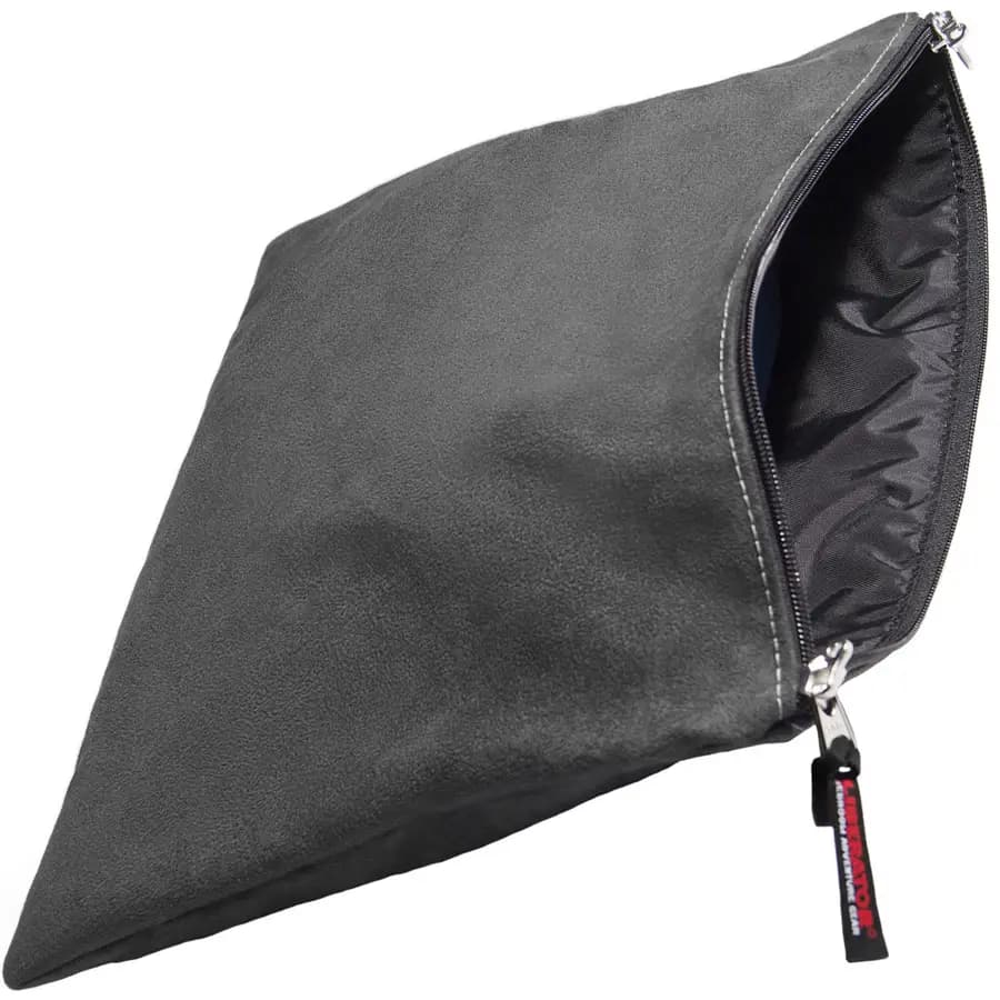 Liberator Zappa toy bag in charcoal microsuede.