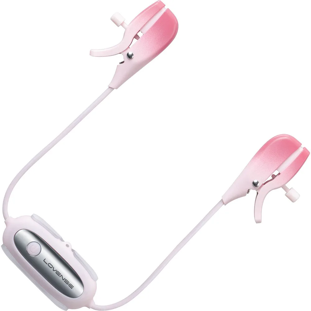 Lovense Gemini app-controlled vibrating nipple clamps in silicone.
