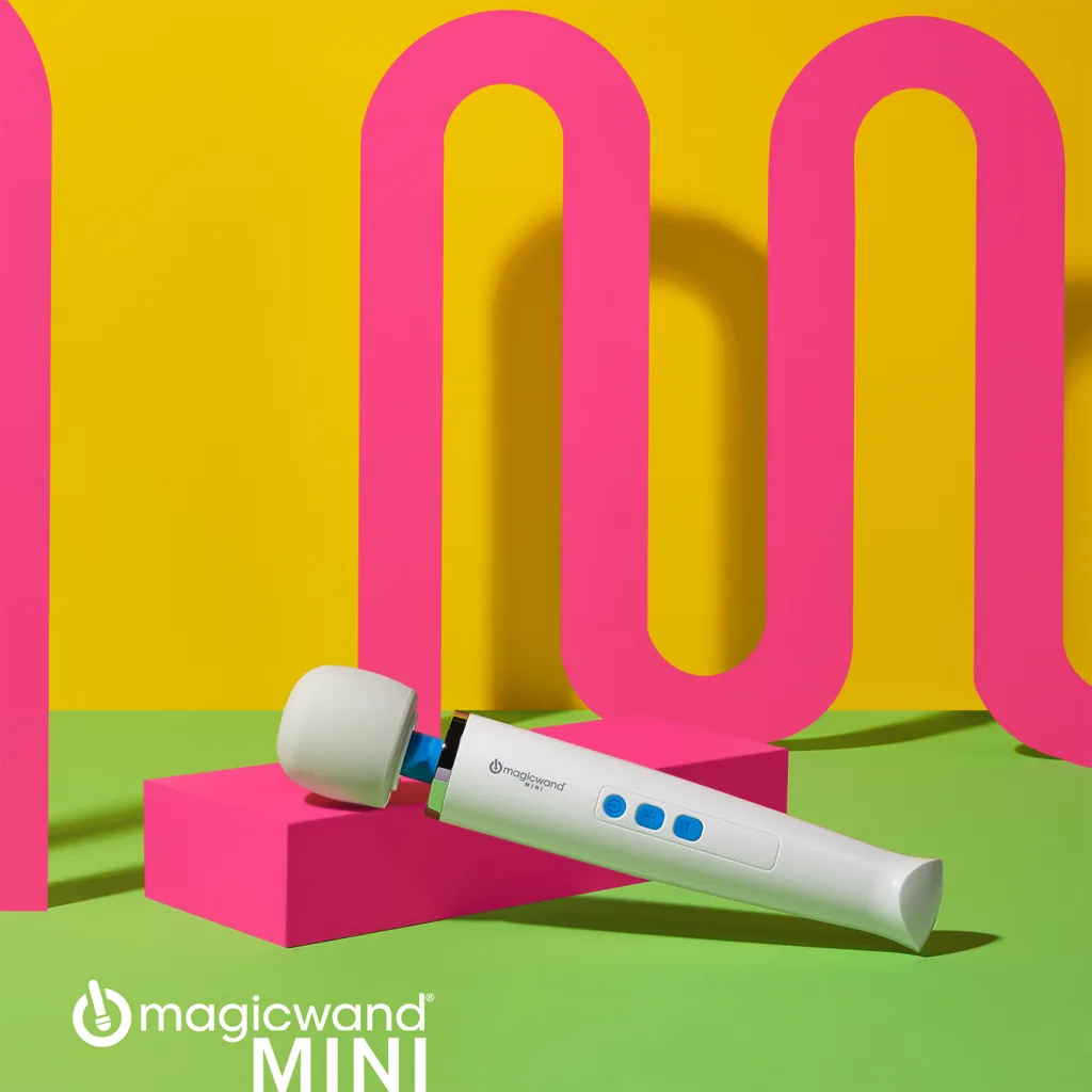 Official Magic Wand Mini. Compact white wand on a studio background.