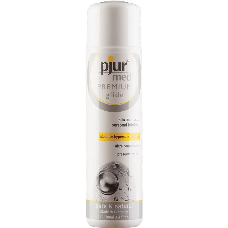 Pjur Med Premium Glide silicone lubricant, 3.4 oz / 100 ml.