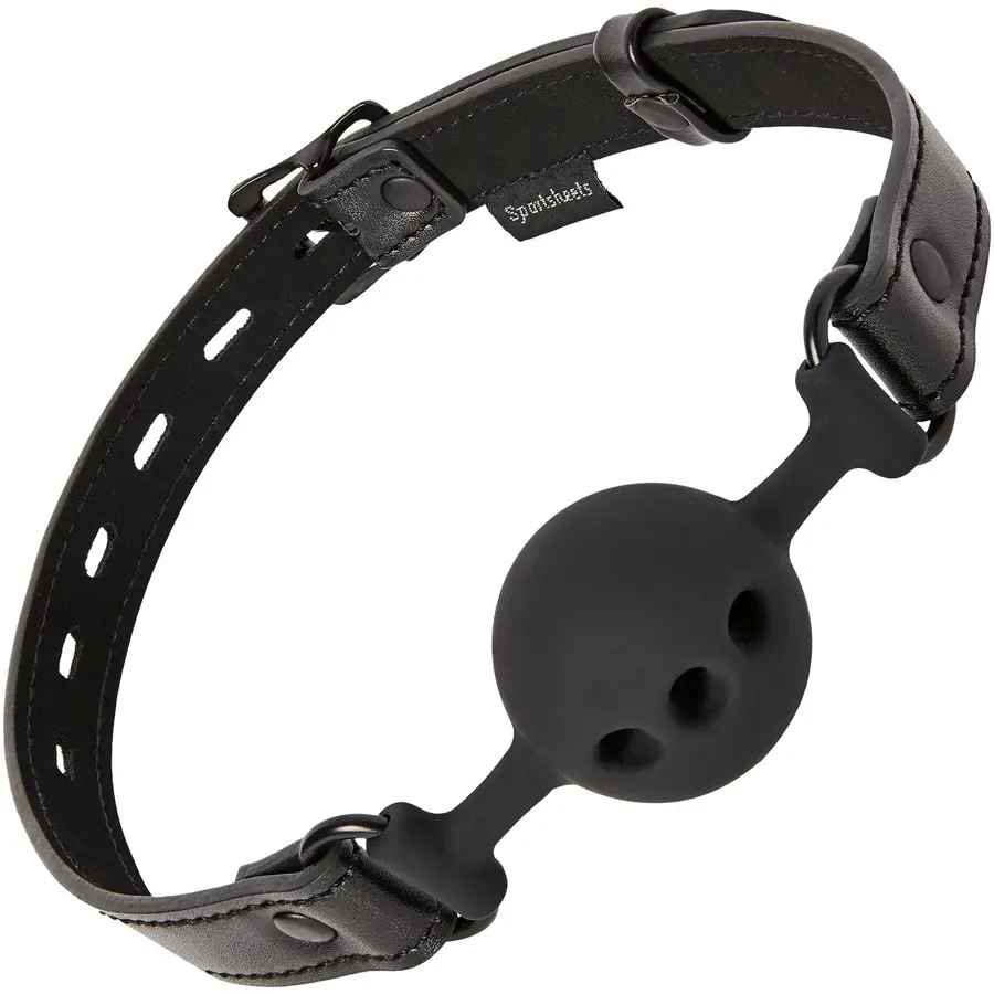 Saffron breathable silicone ball gag by Sportsheets.