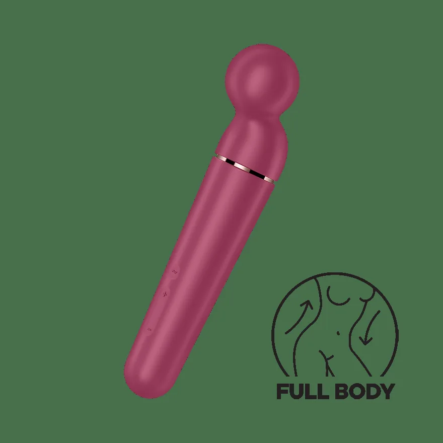 Official Satisfyer Planet Wand-er. Full-size wand, front view.