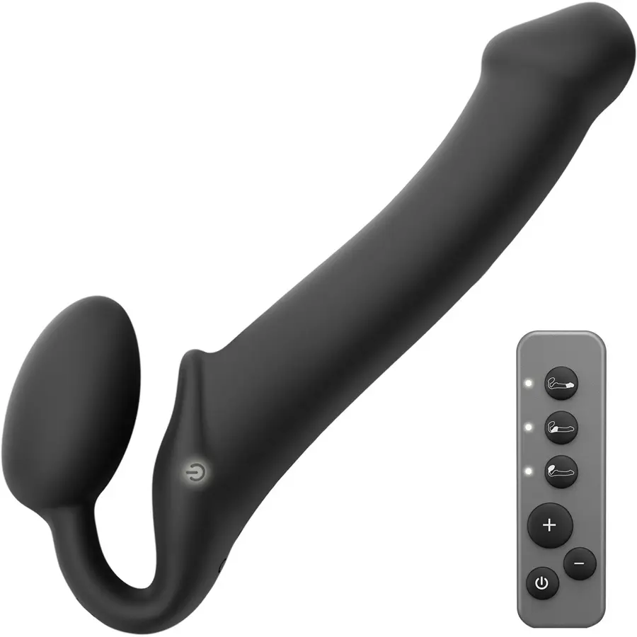 Strap-on-Me vibrating remote strapless strap-on, large black.