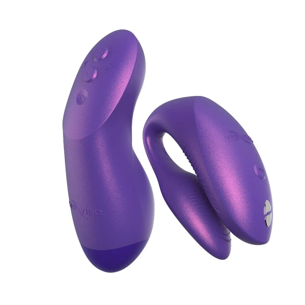 Official We-Vibe Chorus Pro in purple. Flagship wearable couples vibrator on white.