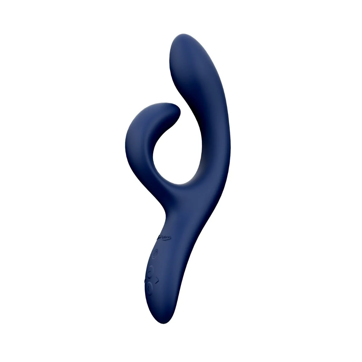 Official We-Vibe Nova 2 in blue. Dual-motor rabbit with a flexible external arm.