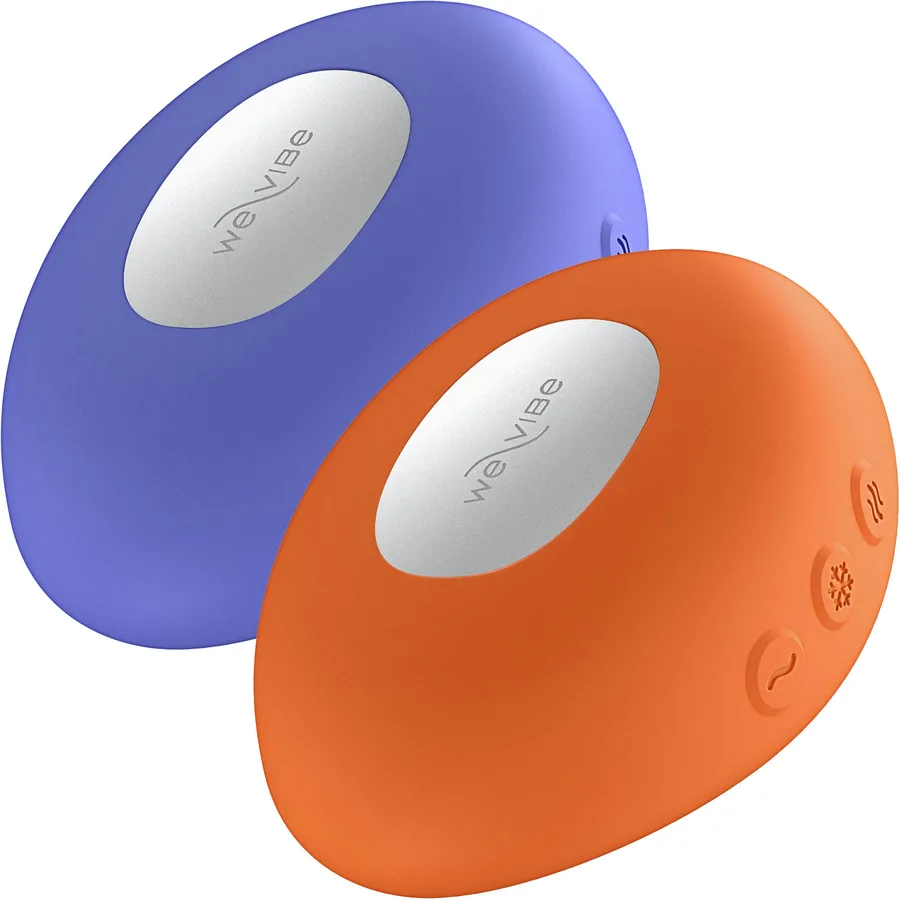Temp by We-Vibe heating and cooling lay-on vibrators in blue and orange